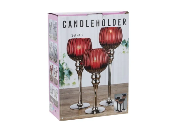 Набор из 3-х подсвечников золотистый — изображение 5