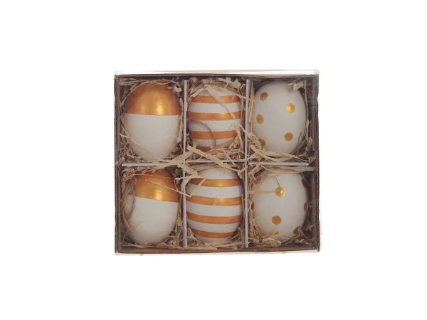 Набор из 6-ти шт Яйцо пасхальное белый, оранжевый — изображение 2