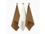 Набор льняных полотенец Ivory-Khaki 40х70 3 шт. коричневый, белый — изображение 2