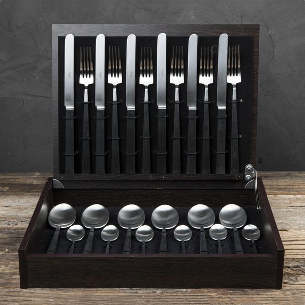 Набор столовых приборов 24 предмета matte chrom/black KU.006 — изображение 3