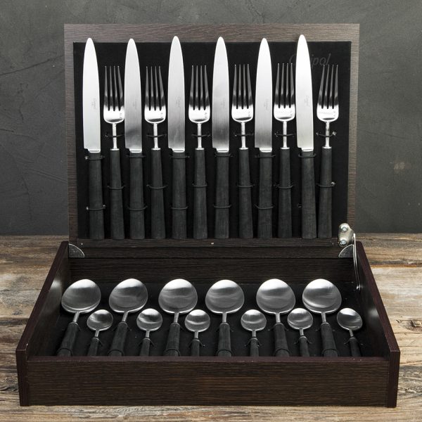 Набор столовых приборов 24 предмета matte chrom/black EB024F — изображение 4