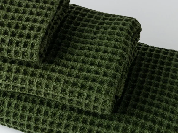 Набор вафельных полотенец Anda 3 шт. оливковый — изображение 4