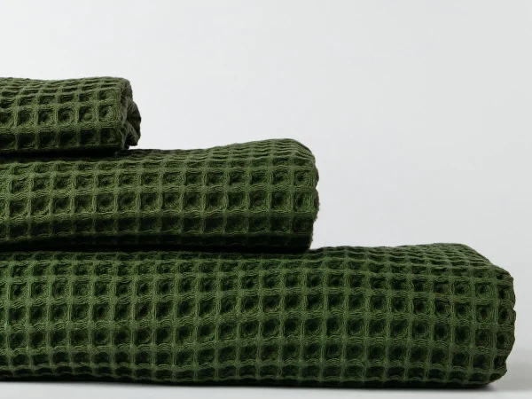 Набор вафельных полотенец Anda 3 шт. оливковый — изображение 5