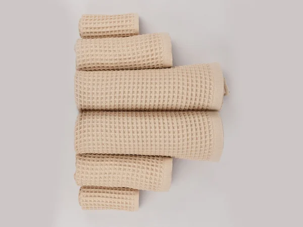 Набор вафельных полотенец Anda 6 шт. бежевый — изображение 2