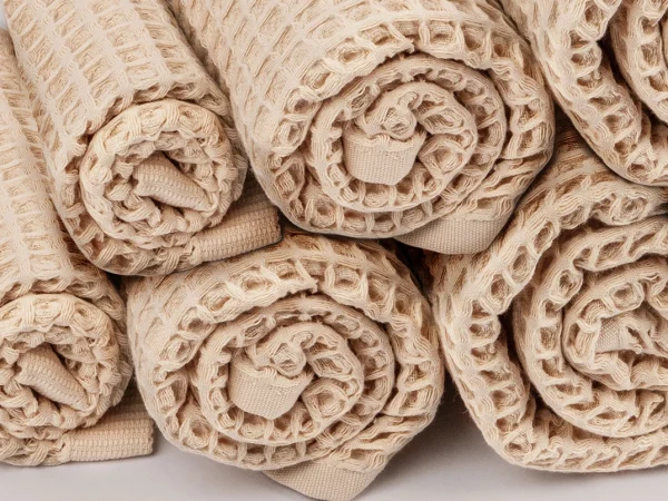 Набор вафельных полотенец Anda 6 шт. бежевый — изображение 3