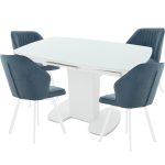 Обеденная группа (Стол Будапешт и 4 стула Вермут), синий — изображение 2