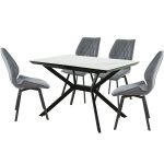 Обеденная группа (Стол Дели и 4 стула Амаретто), серый — изображение 2