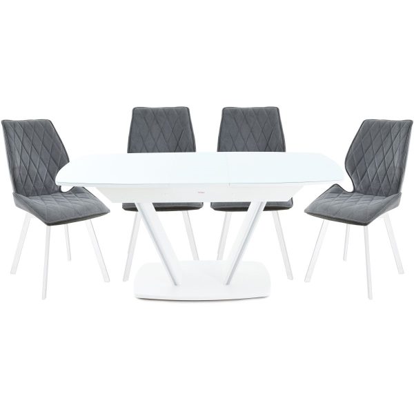 obedennaya-drezden_-steklo-beloe_amaretto_-seryy Обеденная группа (Стол Дрезден и 4 стула Амаретто), серый — изображение 2