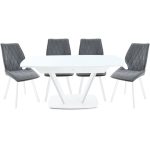 Обеденная группа (Стол Дрезден и 4 стула Амаретто), серый