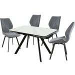 Обеденная группа (Стол Leon new и 4 стула Амаретто), серый — изображение 2