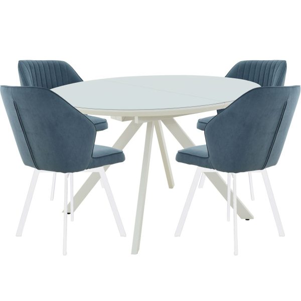 Обеденная группа (Стол Лондон и 4 стула Вермут), синий — изображение 2