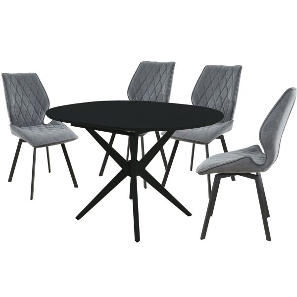 Обеденная группа (Стол Сидней и 4 стула Амаретто), серый — изображение 2