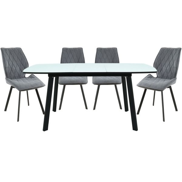 Обеденная группа (Стол Валенсия и 4 стула Амаретто), серый — изображение 2