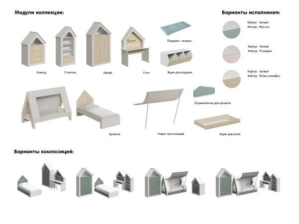 Ограничитель для кровати Campi бежевый — изображение 4