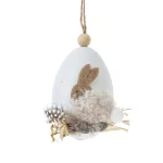 Пасхальное яйцо с кроликом 9 см бежевый
