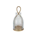 Подсвечник прозрачный с золотым декором