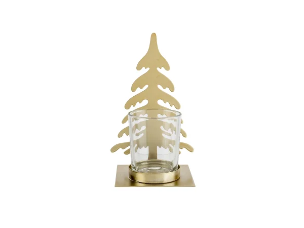 Подсвечник с елкой со стеклянной вставкой