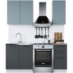 Кухонный гарнитур «Равенна Сити» 120см, Сумеречный голубой/Антрацит — изображение 2