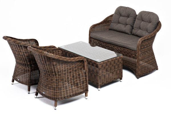 "Равенна" лаунж-зона из искусственного ротанга, цвет коричневый — изображение 3