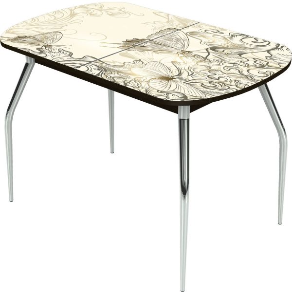 Стол «Ривьера» мини 90x60, фотопечать текстура №33, опоры хром — изображение 2