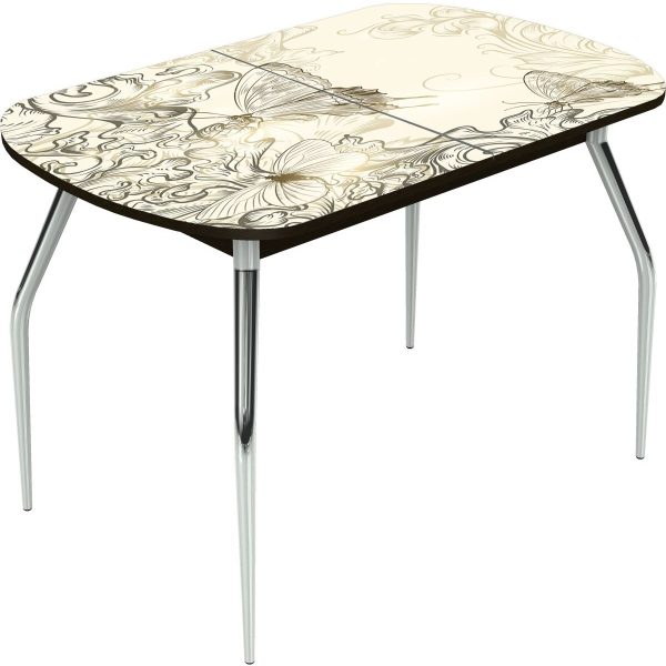 Стол «Ривьера» мини 90x60, фотопечать текстура №33, опоры хром — изображение 3
