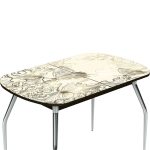 Стол «Ривьера» мини 90x60, фотопечать текстура №33, опоры хром — изображение 4