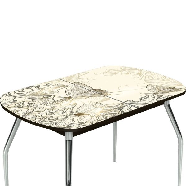 Стол «Ривьера» мини 90x60, фотопечать текстура №33, опоры хром — изображение 4