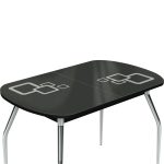 Стол «Ривьера» Квадро мини 90x60, стекло черный, опоры хром — изображение 4