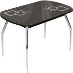 Стол «Ривьера» Квадро мини 90x60, стекло коричневый, опоры хром — изображение 3