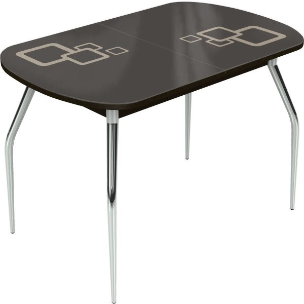 Стол «Ривьера» Квадро мини 90x60, стекло коричневый, опоры хром — изображение 3