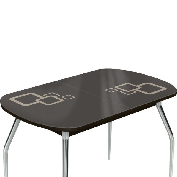 Стол «Ривьера» Квадро мини 90x60, стекло коричневый, опоры хром — изображение 4