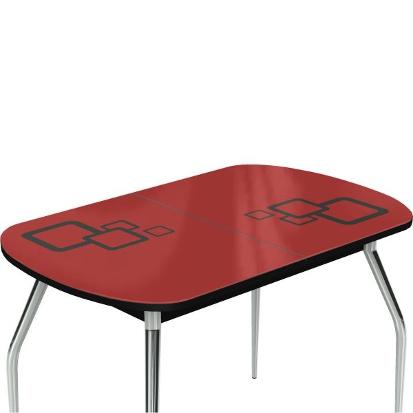 rivera-_-risunok-_krasnoe_-chyernyy_-chyernyy_2 Стол «Ривьера» Квадро 120x80 стекло красный, опоры хром — изображение 4