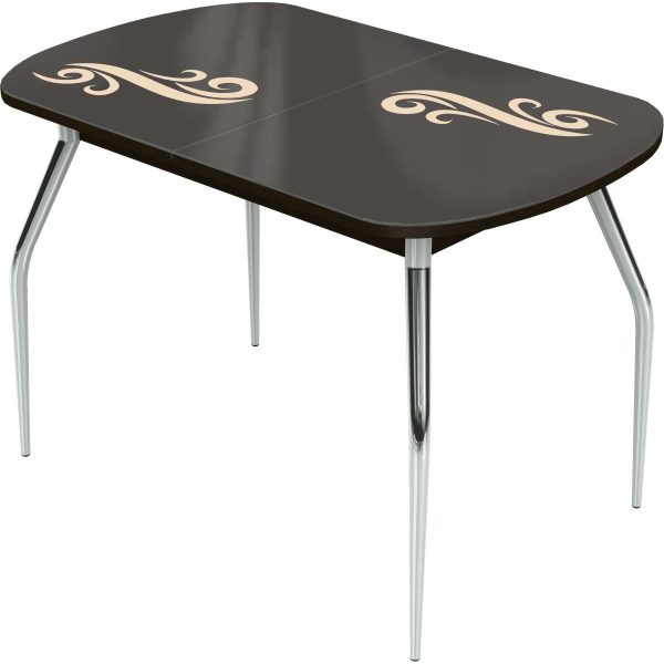 Стол «Ривьера» Смок 120x80 стекло молочный, опоры хром — изображение 2