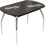 Стол «Ривьера» Смок 120x80 стекло молочный, опоры хром — изображение 3