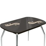 Стол «Ривьера» Смок 120x80 стекло молочный, опоры хром — изображение 4