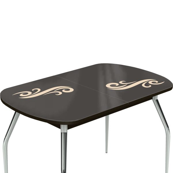 Стол «Ривьера» Смок 120x80 стекло молочный, опоры хром — изображение 4