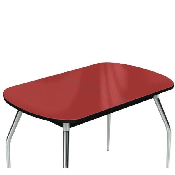 Стол «Ривьера» 120x80 стекло красный, опоры хром — изображение 4