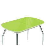 Стол «Ривьера» мини 90x60 стекло зеленый, опоры хром — изображение 4