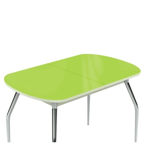 Стол «Ривьера» мини 90x60 стекло зеленый, опоры хром — изображение 4