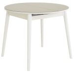 Стол «Ривьера» круг стекло капучино, белый прямые — изображение 2