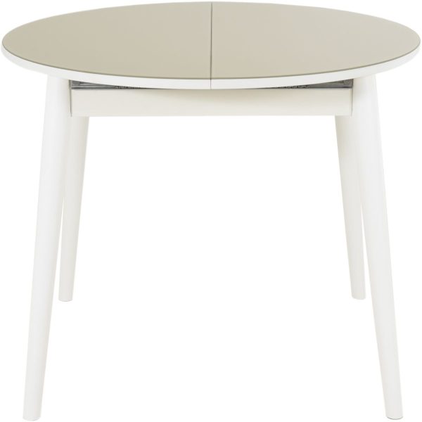 Стол «Ривьера» круг стекло капучино, белый прямые — изображение 3