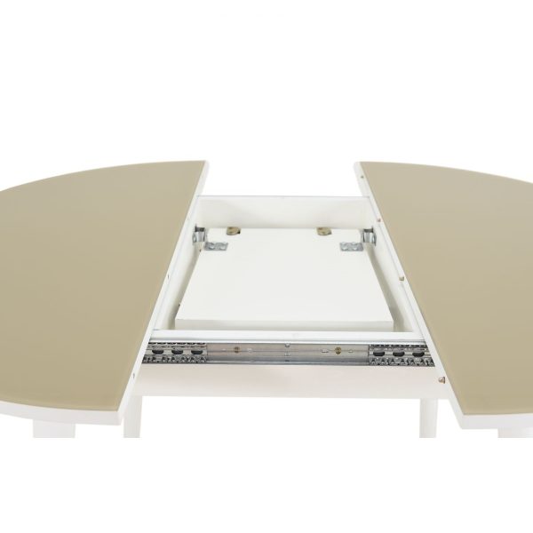 Стол «Ривьера» круг стекло капучино, белый прямые — изображение 5