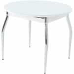 Стол «Ривьера» круг, стекло белый, опоры хром — изображение 2