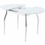 Стол «Ривьера» круг, стекло белый, опоры хром — изображение 3