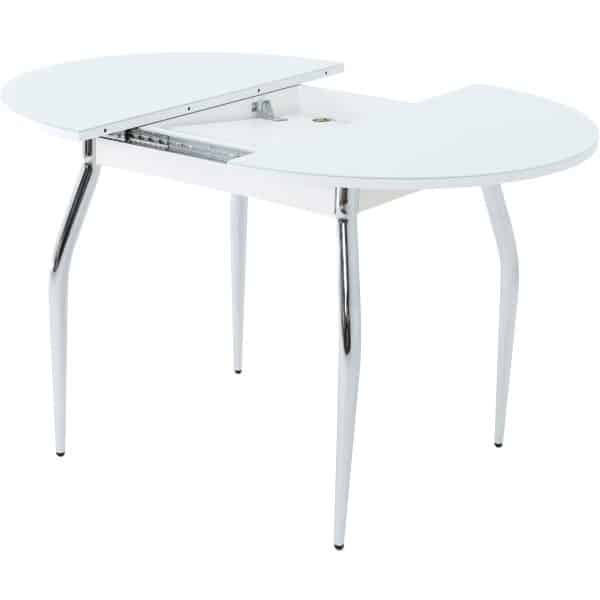 Стол «Ривьера» круг, стекло белый, опоры хром — изображение 3