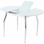 Стол «Ривьера» круг, стекло белый, опоры хром — изображение 4