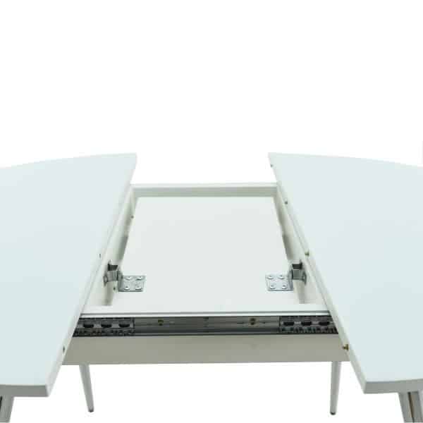 Стол «Ривьера» круг, стекло белый, опоры хром — изображение 5