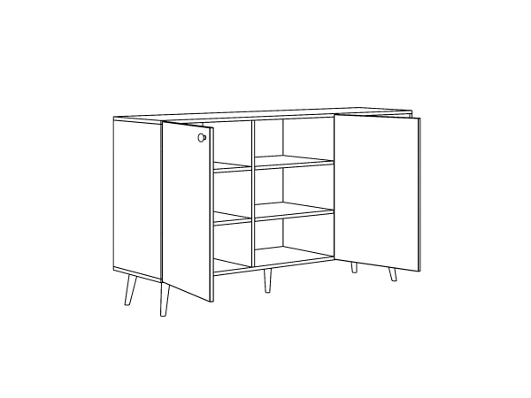 Сервант большой Rili белый — изображение 3
