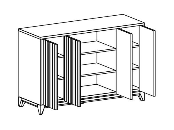 Сервант Dante малый черный, бронзовый — изображение 2