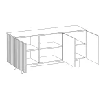 Сервант Mikko 3х-дверный темно-зеленый — изображение 3